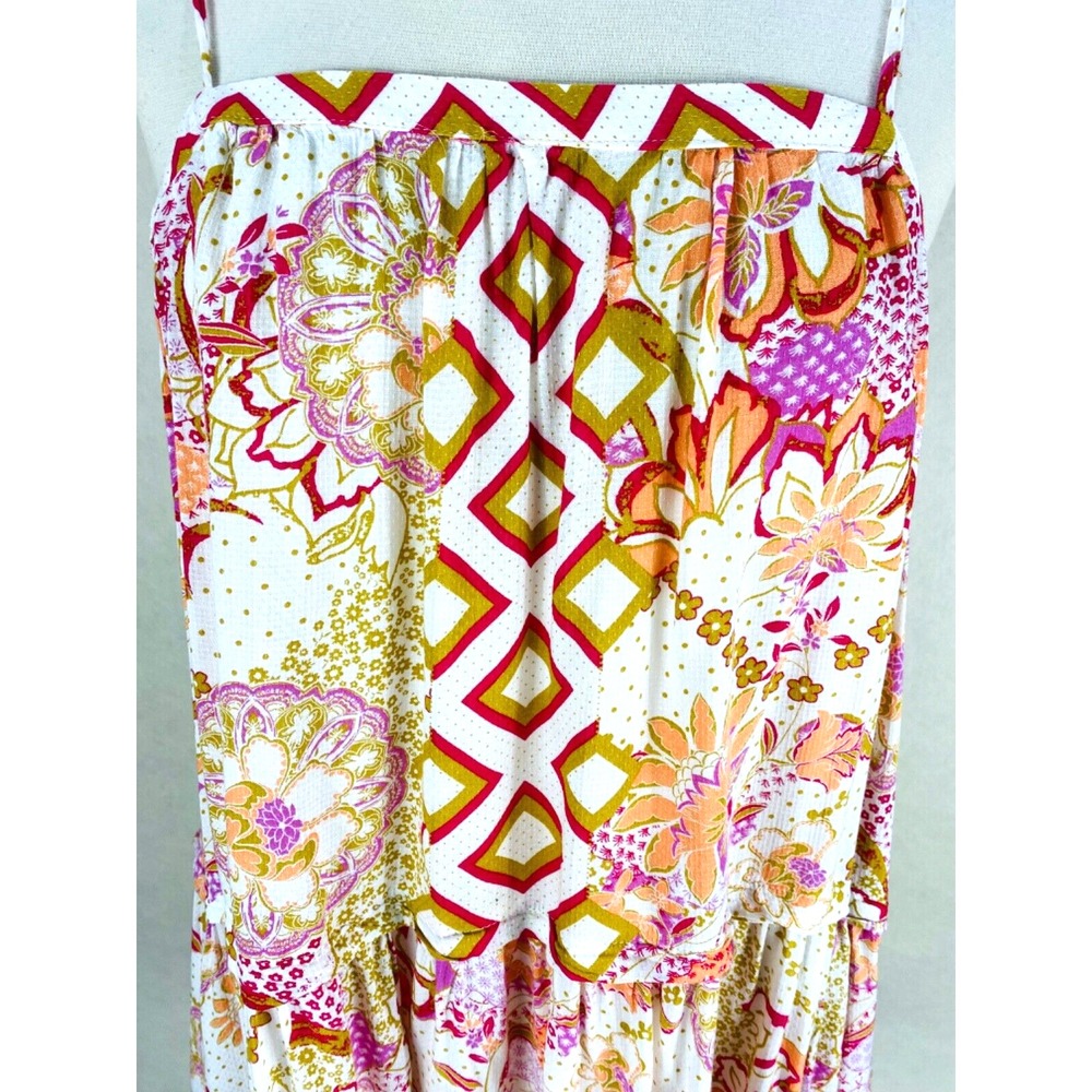 Intimately Free People Get A Clue Mini Dress Size M Strappy Floral Flounced - Picture 16 of 16